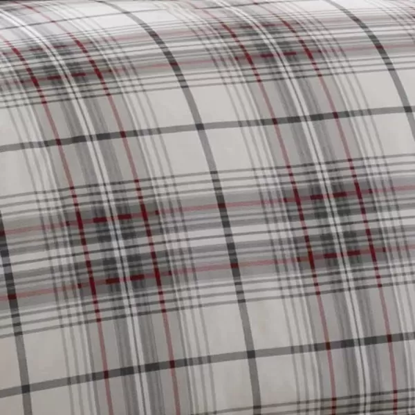 Eddie Bauer  Twin Duvet Cover Set Cotton Reversible Bedding with Matching Sham Plaid Home Decor for All Seasons Alder CharcoalRed TwinKing Comforter Set