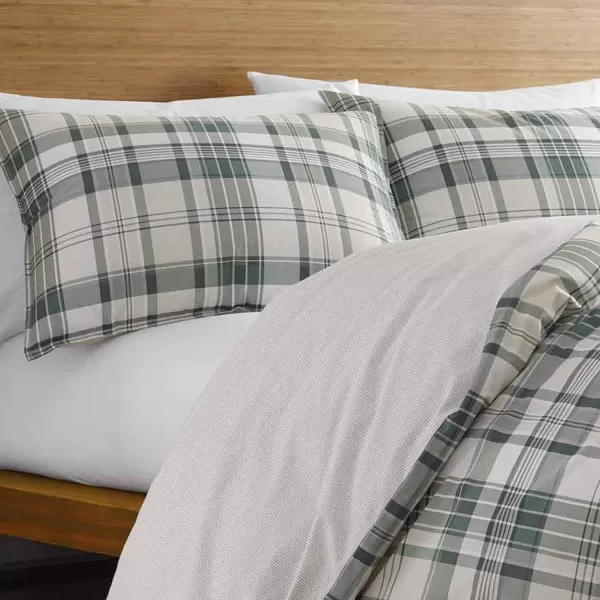 Eddie Bauer  Twin Duvet Cover Set Cotton Reversible Bedding with Matching Sham Plaid Home Decor for All Seasons Timbers Evergreen TwinFull