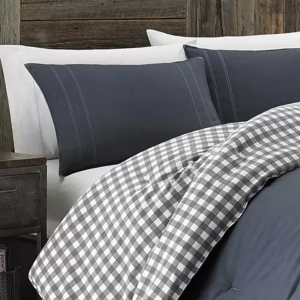 Eddie Bauer  Twin Duvet Cover Set Cotton Reversible Bedding with Matching Sham Stylish Home Decor Kingston Charcoal TwinQueen Charcoal