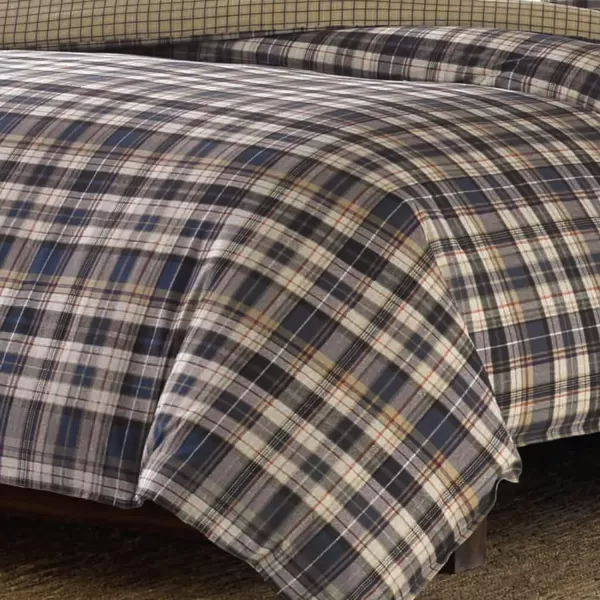 Eddie Bauer  Twin Duvet Cover Set Reversible Bedding with Matching Sham Plaid Home Decor for All Seasons Port Gamble Blue TwinKing