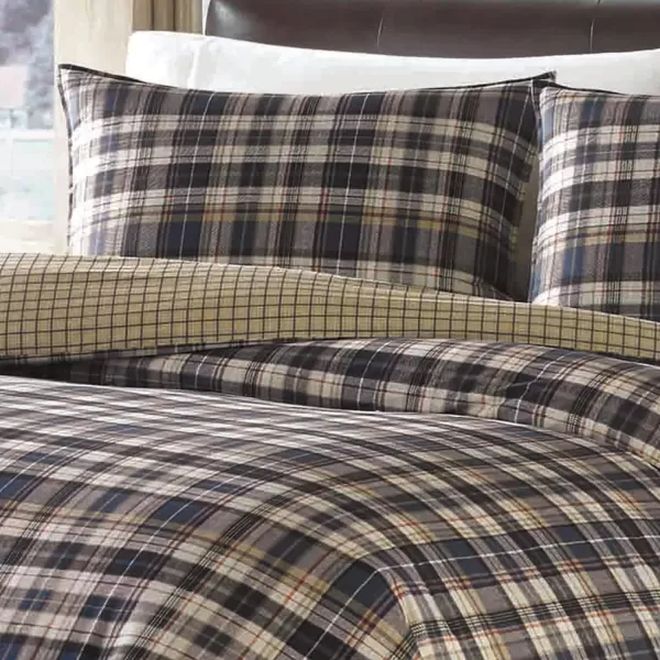 Eddie Bauer  Twin Duvet Cover Set Reversible Bedding with Matching Sham Plaid Home Decor for All Seasons Port Gamble Blue TwinKing