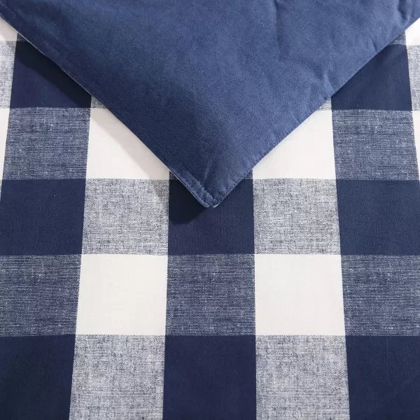 Eddie Bauer  Twin Duvet Cover Set Reversible Cotton Bedding with Matching Sham Stylish Plaid Home Decor Lakehouse Blue TwinQueen