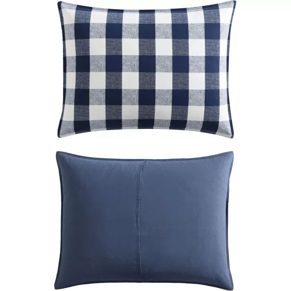 Eddie Bauer  Twin Duvet Cover Set Reversible Cotton Bedding with Matching Sham Stylish Plaid Home Decor Lakehouse Blue TwinQueen