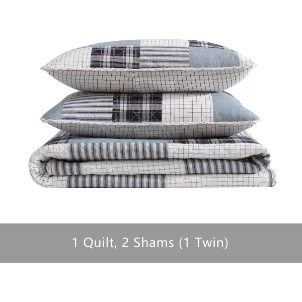 Eddie Bauer  Twin Quilt Set Reversible Cotton Bedding with Matching Sham Home Decor for All Seasons Camano Island Plum TwinCamano Island Plum Twin