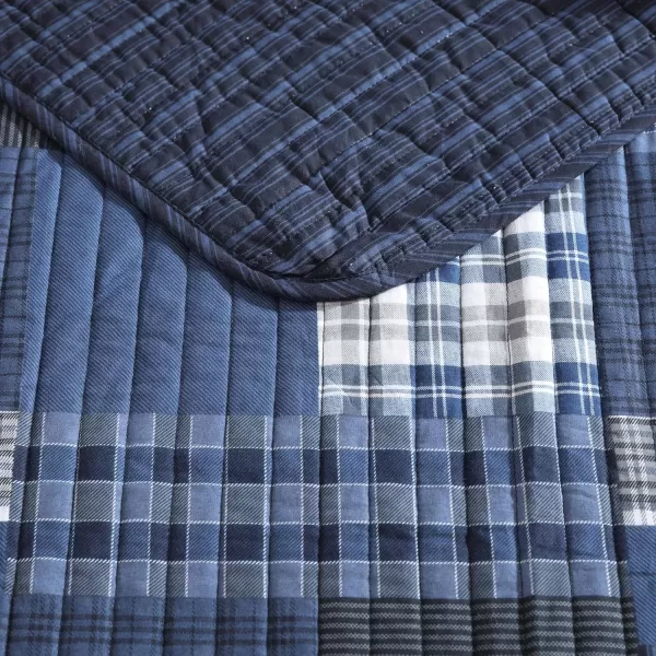 Eddie Bauer  Twin Quilt Set Reversible Cotton Bedding with Matching Sham Lightweight Home Decor for All Seasons Eastmont Navy TwinQueen Navy
