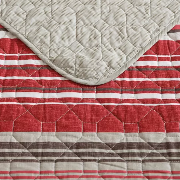 Eddie Bauer  Twin Quilt Set Reversible Cotton Bedding with Matching Sham Lightweight Home Decor for All Seasons Yakima Red TwinYakima Red King