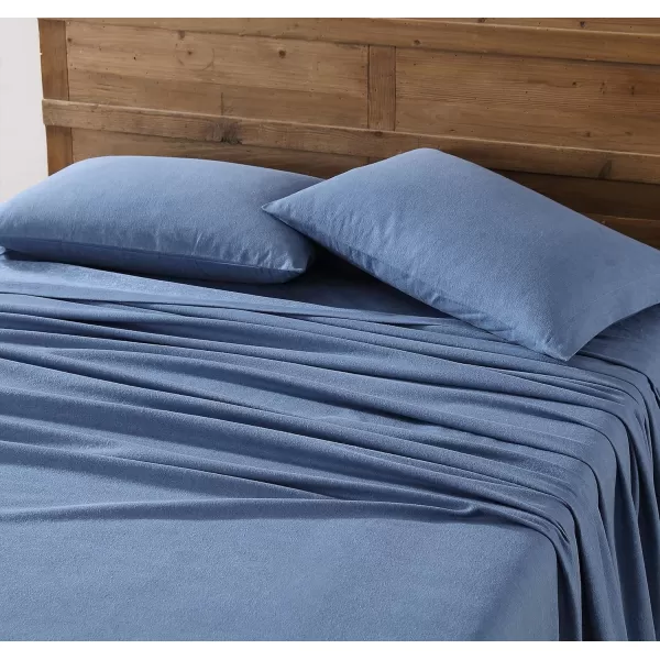 Eddie Bauer  Twin Sheets Cotton Flannel Bedding Set Brushed for Extra Softness Cozy Home Decor Grey TwinBlue Full