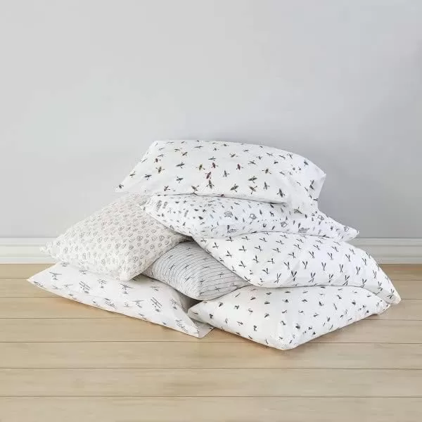 Eddie Bauer  Twin Sheets Cotton Percale Bedding Set Crisp amp Cool Home Decor Eddies Oar 3 pieces Twin White and BlueFull Downstream Light GreyGrey