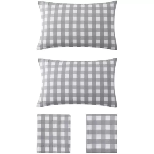 Eddie Bauer  Twin Sheets Cotton Percale Bedding Set Crisp amp Cool Home Decor Eddies Oar 3 pieces Twin White and BlueFull Lakehouse Plaid GreyWhite