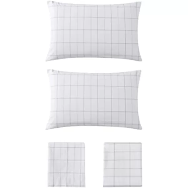 Eddie Bauer  Twin Sheets Cotton Percale Bedding Set Crisp amp Cool Home Decor Eddies Oar 3 pieces Twin White and BlueFull Northern Plaid WhiteGrey