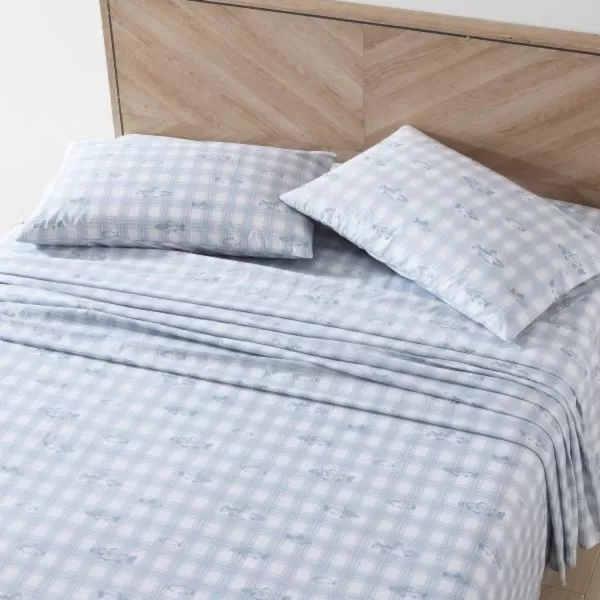 Eddie Bauer  Twin Sheets Cotton Percale Bedding Set Crisp amp Cool Home Decor Eddies Oar 3 pieces Twin White and BlueQueen Methow Plaid BlueWhite