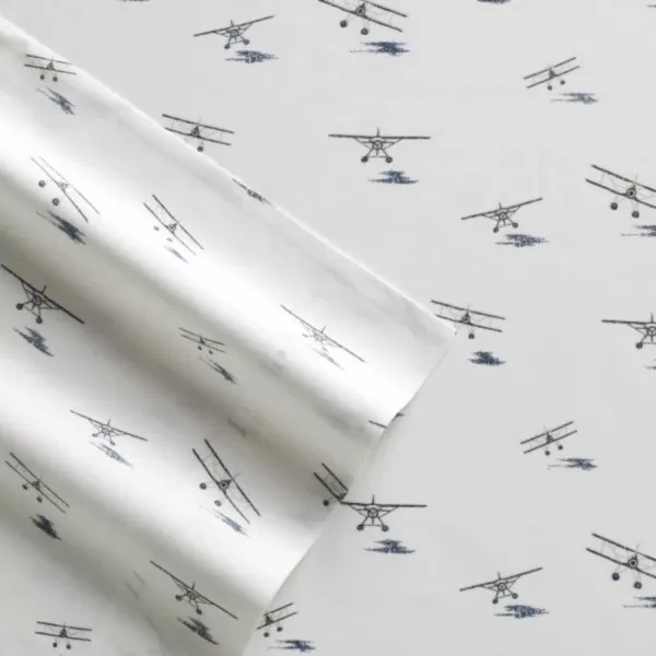 Eddie Bauer  Twin Sheets Cotton Percale Bedding Set Crisp amp Cool Home Decor Eddies Oar 3 pieces Twin White and BlueTwin Sea Planes WhiteRedBlue