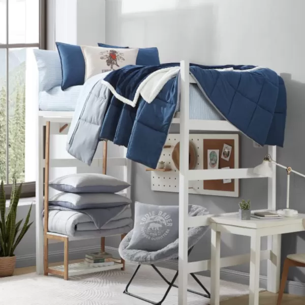 Eddie Bauer  Twin Sheets Cotton Percale Bedding Set Crisp amp Cool Home Decor Eddies Oar 3 pieces Twin White and BlueTwin Ticking Stripe BlueWhite