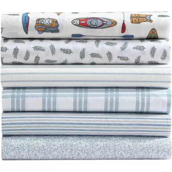 Eddie Bauer  Twin Sheets Cotton Percale Bedding Set Crisp amp Cool Home Decor Light Green Plaid TwinKing Essential Stripe