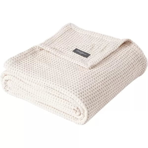 Eddie Bauer Blanket Soft Waffle Weave Bedding Medium Weight Bedroom Decor Softens Every Wash Twin BrownKing White