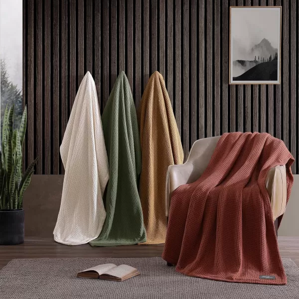 Eddie Bauer Blanket Soft Waffle Weave Bedding Medium Weight Bedroom Decor Softens Every Wash Twin BrownTwin Brown