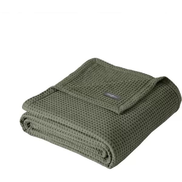 Eddie Bauer Blanket Soft Waffle Weave Bedding Medium Weight Bedroom Decor Softens Every Wash Twin BrownTwin Green