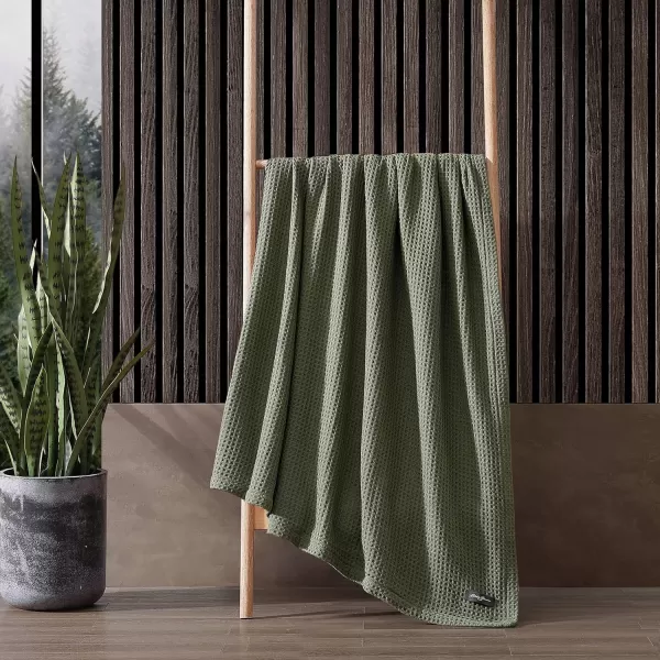 Eddie Bauer Blanket Soft Waffle Weave Bedding Medium Weight Bedroom Decor Softens Every Wash Twin BrownTwin Green