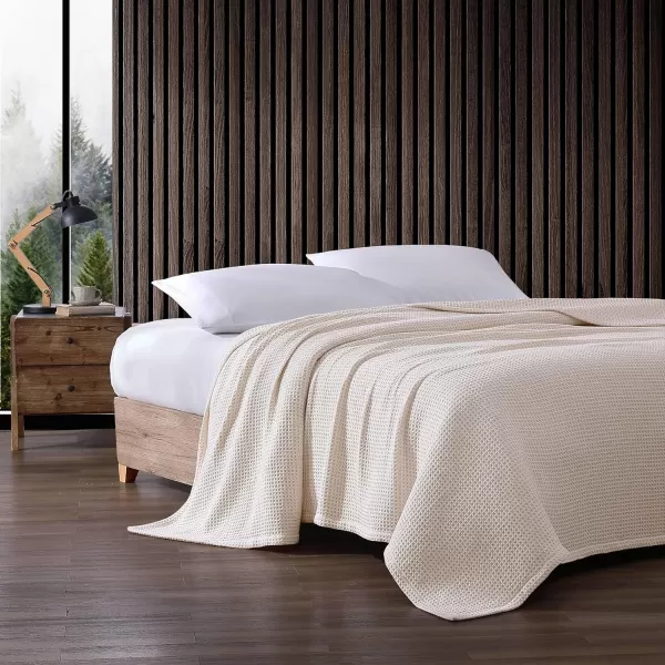 Eddie Bauer Blanket Soft Waffle Weave Bedding Medium Weight Bedroom Decor Softens Every Wash Twin BrownTwin White