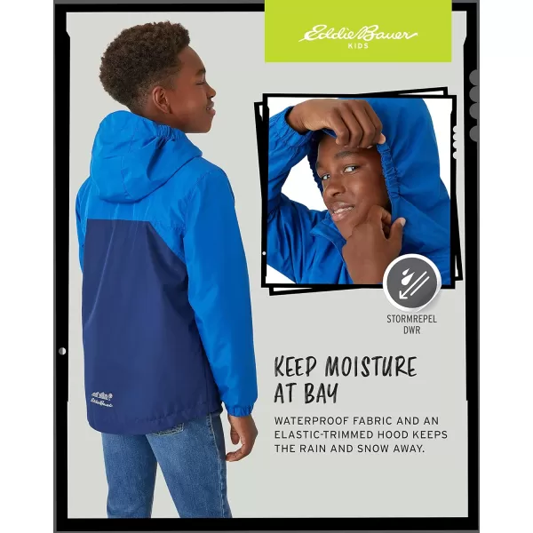 Eddie Bauer Boys Rain Jacket  Lone Peak Waterproof 3in1 Insulated Windbreaker Coat with Removable Fleece Lining 520Nautical Blue