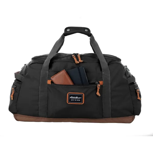 Eddie Bauer Bygone 45L Midsize Duffel Made from Rugged PolyesterNylon with UShaped Main Compartment Black One SizeBlack