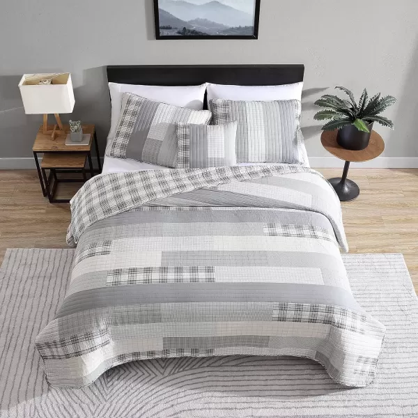 Eddie Bauer Daybed Set 4 Piece Cotton Bedding Set All Season Lodge Home Dcor Fairview Grey DaybedBonus Quilt Set King Fairview GreyWhite