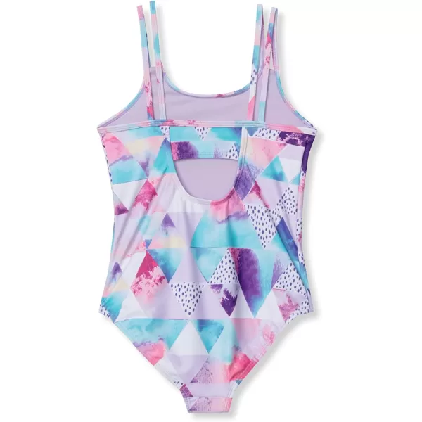 Eddie Bauer Girls OnePiece Swimsuit  UPF 50 Quick Dry OnePiece Bathing Suit for Girls SXLPastel Lilac