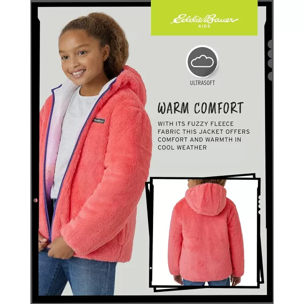 Eddie Bauer Girls Reversible Jacket  Deer Harbor Waterproof Lightweight Puffer Coat with Faux Shearling Lining 520Blush