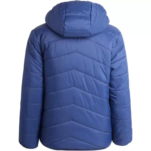 Eddie Bauer Girls Reversible Jacket  Deer Harbor Waterproof Lightweight Puffer Coat with Faux Shearling Lining 520Navy Blue