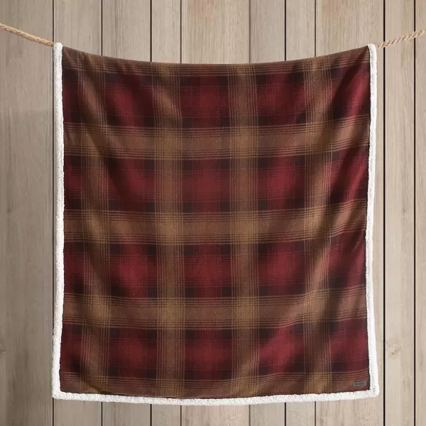 Eddie Bauer Home Brushed Throw Blanket Reversible Sherpa amp Brushed Fleece Lightweight Decor for Bed or Couch Nordic RaisinThrow Nordic Raisin