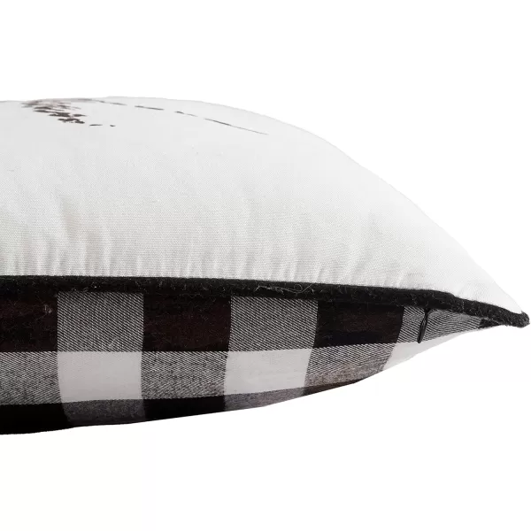 Eddie Bauer Home Throw Pillow with Zipper Closure Perfect Home Decor for Bed or Sofa 16 x 20 Elk CharcoalBlackMorning Stag BlackWhite 1 Count Pack of 1