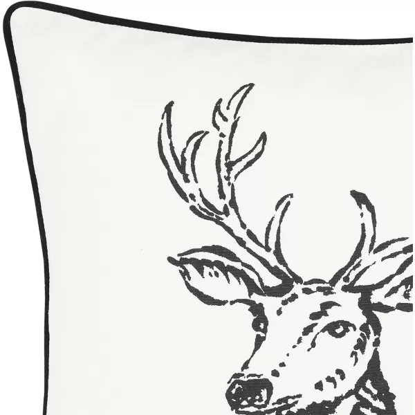 Eddie Bauer Home Throw Pillow with Zipper Closure Perfect Home Decor for Bed or Sofa 16 x 20 Elk CharcoalBlackMorning Stag BlackWhite 1 Count Pack of 1