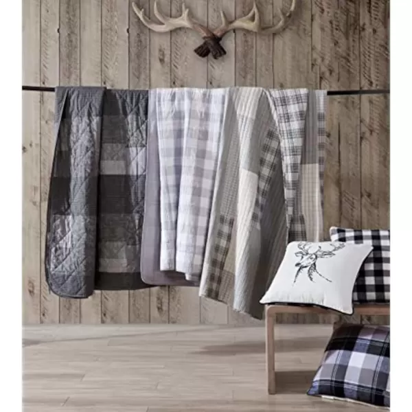Eddie Bauer Home Throw Pillow with Zipper Closure Perfect Home Decor for Bed or Sofa 16 x 20 Elk CharcoalBlackMorning Stag BlackWhite 1 Count Pack of 1