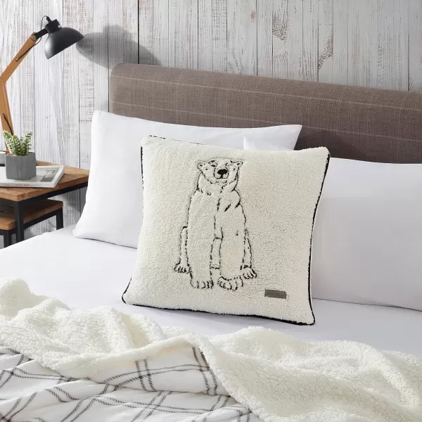 Eddie Bauer Home Throw Pillow with Zipper Closure Perfect Home Decor for Bed or Sofa 16 x 20 Elk CharcoalBlackPolar Bear GreyWhite 1 Count Pack of 1