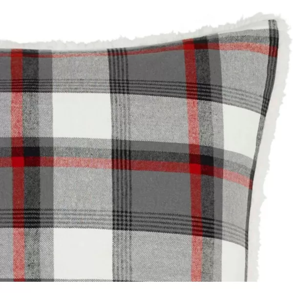 Eddie Bauer Home Throw Pillow with Zipper Closure Perfect Home Decor for Bed or Sofa 16 x 20 Elk CharcoalBlackWallace Plaid CharcoalRed 1 Count Pack of 1