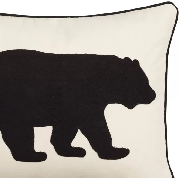 Eddie Bauer Home Throw Pillow with Zipper Closure Perfect Home Decor for Bed or Sofa 16quot x 20quot Bear Twill BlackBear Twill Black