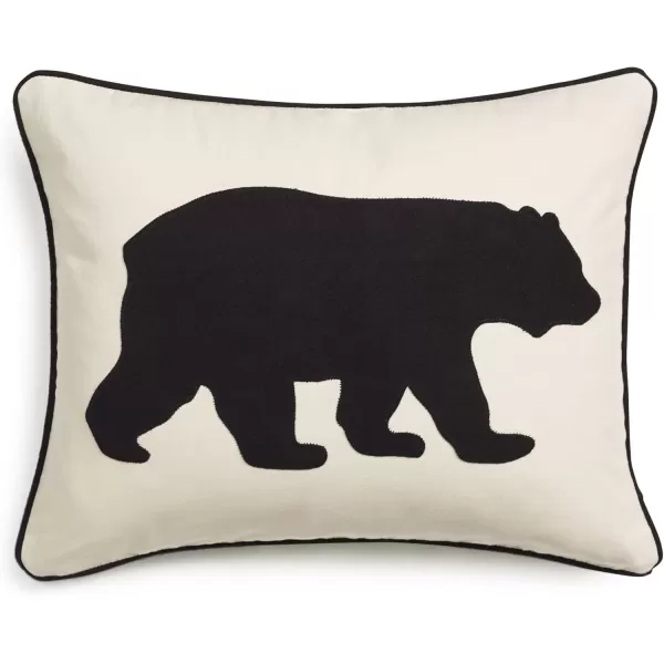 Eddie Bauer Home Throw Pillow with Zipper Closure Perfect Home Decor for Bed or Sofa 16quot x 20quot Bear Twill BlackBear Twill Black