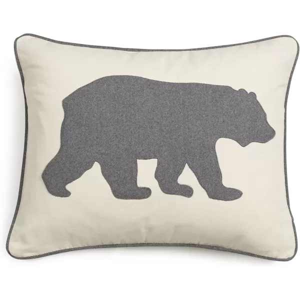 Eddie Bauer Home Throw Pillow with Zipper Closure Perfect Home Decor for Bed or Sofa 16quot x 20quot Bear Twill BlackBear Twill Grey