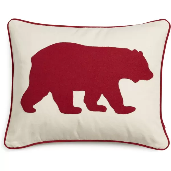 Eddie Bauer Home Throw Pillow with Zipper Closure Perfect Home Decor for Bed or Sofa 16quot x 20quot Bear Twill BlackBear Twill Red