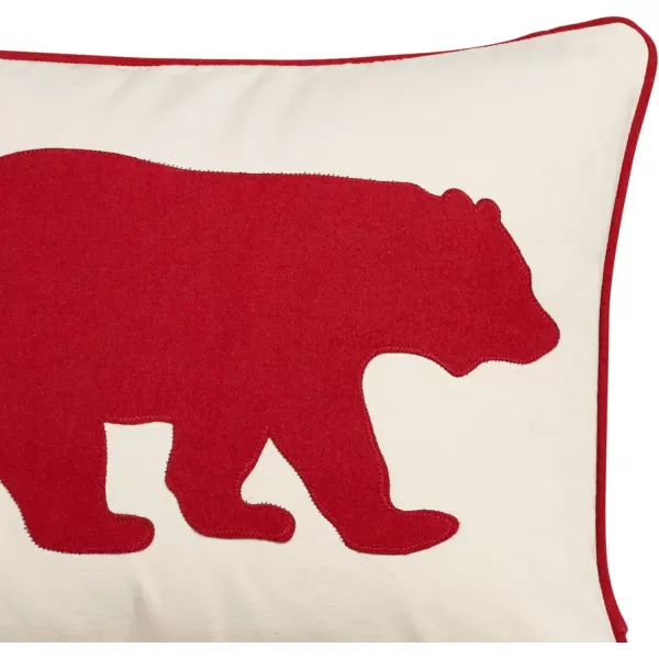 Eddie Bauer Home Throw Pillow with Zipper Closure Perfect Home Decor for Bed or Sofa 16quot x 20quot Bear Twill BlackBear Twill Red