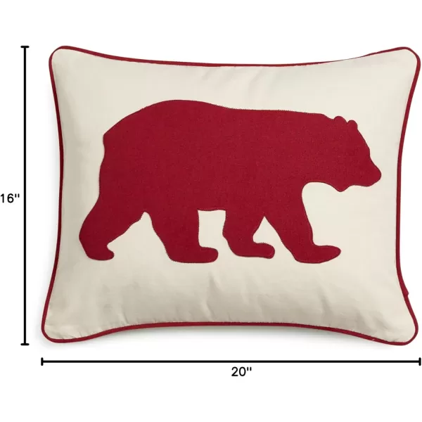 Eddie Bauer Home Throw Pillow with Zipper Closure Perfect Home Decor for Bed or Sofa 16quot x 20quot Bear Twill BlackBear Twill Red