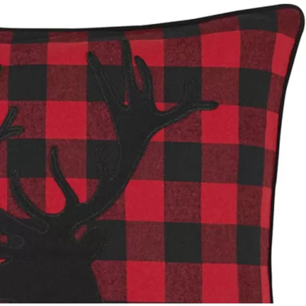 Eddie Bauer Home Throw Pillow with Zipper Closure Perfect Home Decor for Bed or Sofa 16quot x 20quot Bear Twill BlackCabin Plaid Stag RedBlack