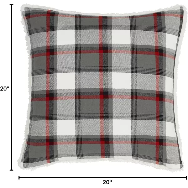 Eddie Bauer Home Throw Pillow with Zipper Closure Perfect Home Decor for Bed or Sofa 16quot x 20quot Bear Twill BlackWallace Plaid CharcoalRed