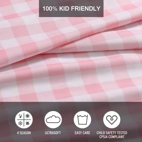 Eddie Bauer Kids  Queen Sheets Stain Resistant Kids Bedding Ideal for Toddler Bedding Set Poppy Plaid Pink QueenPoppy Plaid PinkWhite