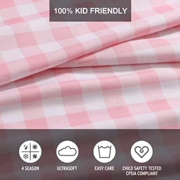 Eddie Bauer Kids  Queen Sheets Stain Resistant Kids Bedding Ideal for Toddler Bedding Set Poppy Plaid Pink QueenPoppy Plaid PinkWhite