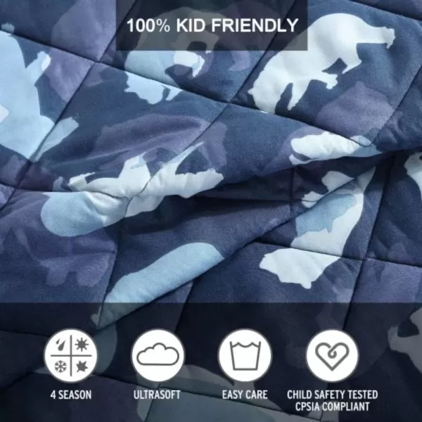 Eddie Bauer Kids  Throw Blanket Super Soft amp Cozy Kids Fleece Bedding Playful Home Decor Fish Lake Grey 50 x 60FullQueen Camp Camo Navy