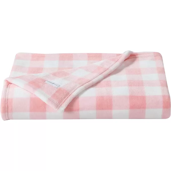 Eddie Bauer Kids  Throw Blanket Super Soft amp Cozy Kids Fleece Bedding Playful Home Decor Fish Lake Grey 50 x 60FullQueen Poppy Plaid PinkWhite