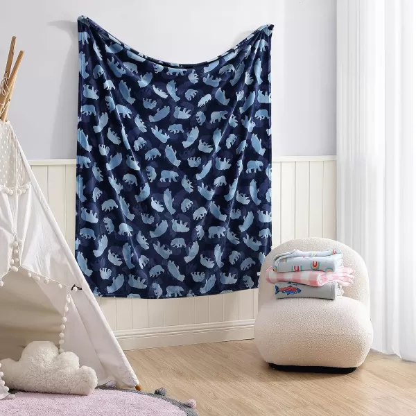 Eddie Bauer Kids  Throw Blanket Super Soft amp Cozy Kids Fleece Bedding Playful Home Decor Fish Lake Grey 50 x 60Throw Camp Camo Navy