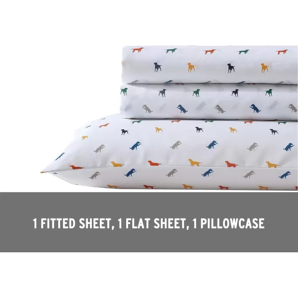 Eddie Bauer Kids  Twin Sheets Stain Resistant Kids Bedding Ideal for Toddler Bedding Set Vivid Stripe Blue TwinBuddy the Dog White Full