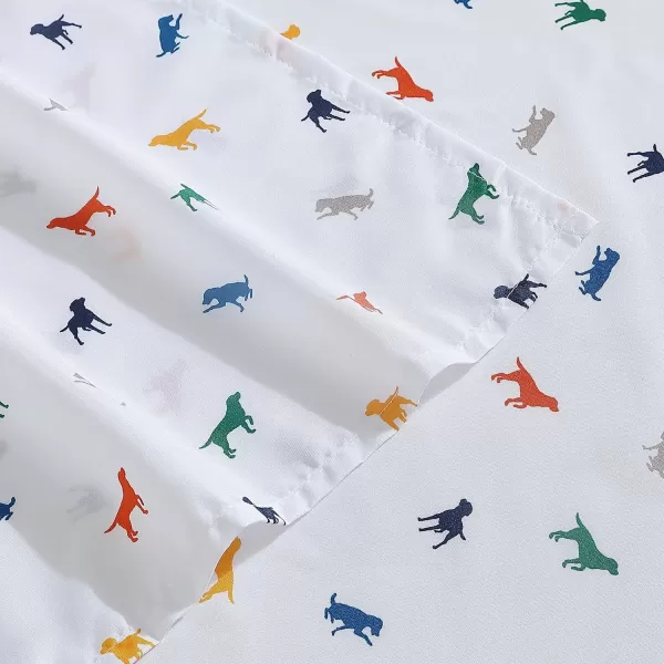 Eddie Bauer Kids  Twin Sheets Stain Resistant Kids Bedding Ideal for Toddler Bedding Set Vivid Stripe Blue TwinBuddy the Dog White Full